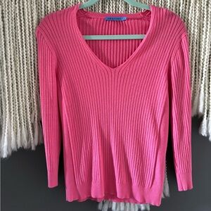J. McLaughlin Coral Ribbed Knit Top